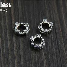 Uglyless Real S 925 Sterling Silver Animal Beading Accessories Jewelry DIY Spacer Beads Vintage Ethnic Round Findings Handmade