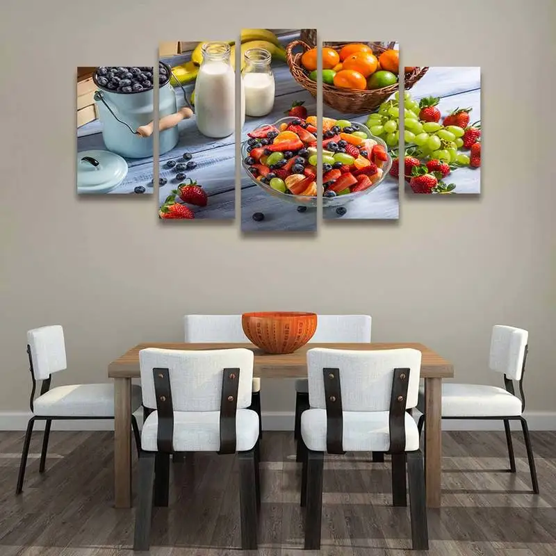 5 Piece Prints And Posters Fruit Vegetable Still Life Decorative Pictures Canvas Prints Dining Room Kitchen Wall Art Home Decor Painting Calligraphy Aliexpress