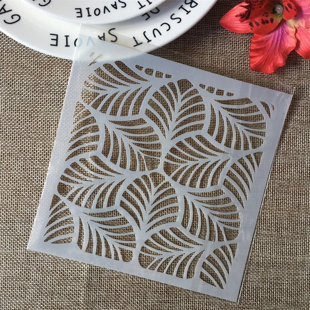 

6" Leaves Texture DIY Layering Stencils Wall Painting Scrapbook Coloring Embossing Album Decorative Paper Card Template
