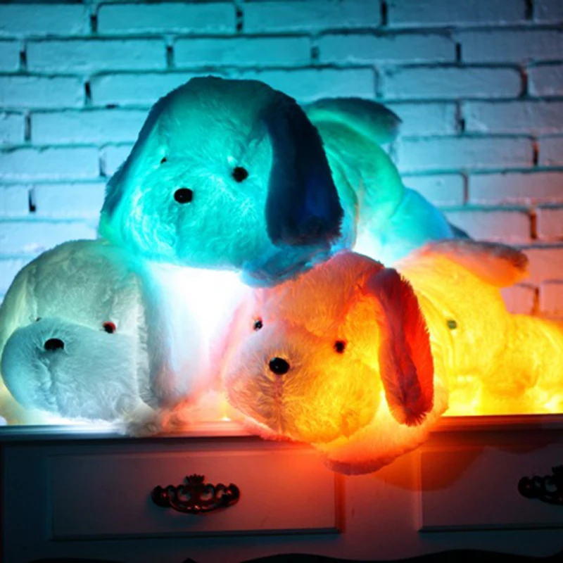 50cm luminous plush dog doll colorful LED glowing children toys for kids