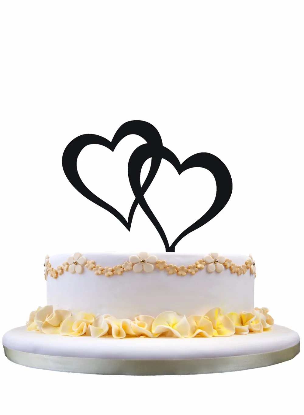 Meijiafei Two Hearts Bride and Groom Wedding Cake Topper-in Cake