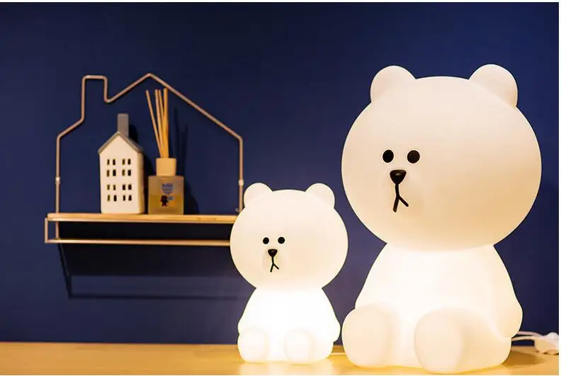 Новинка 30 см коричневый Медведь ночник Cony Line friend ночник для маленьких детей Рождественский подарок затемняемый Светодиодный