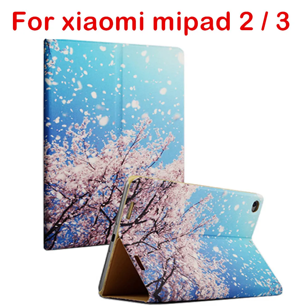 

New Colored Drawing Leather Case For Xiaomi 7.9 Mi Pad 2 3 Tablet PC Flip Cover For Xiaomi Mipad 2 3 Stylus Gift
