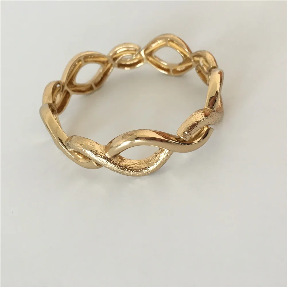 

CLASSIC GOLD COLOR PLATING MARBLE AND PLAIN WAVE BRACELET FOR WOMEN GIRL