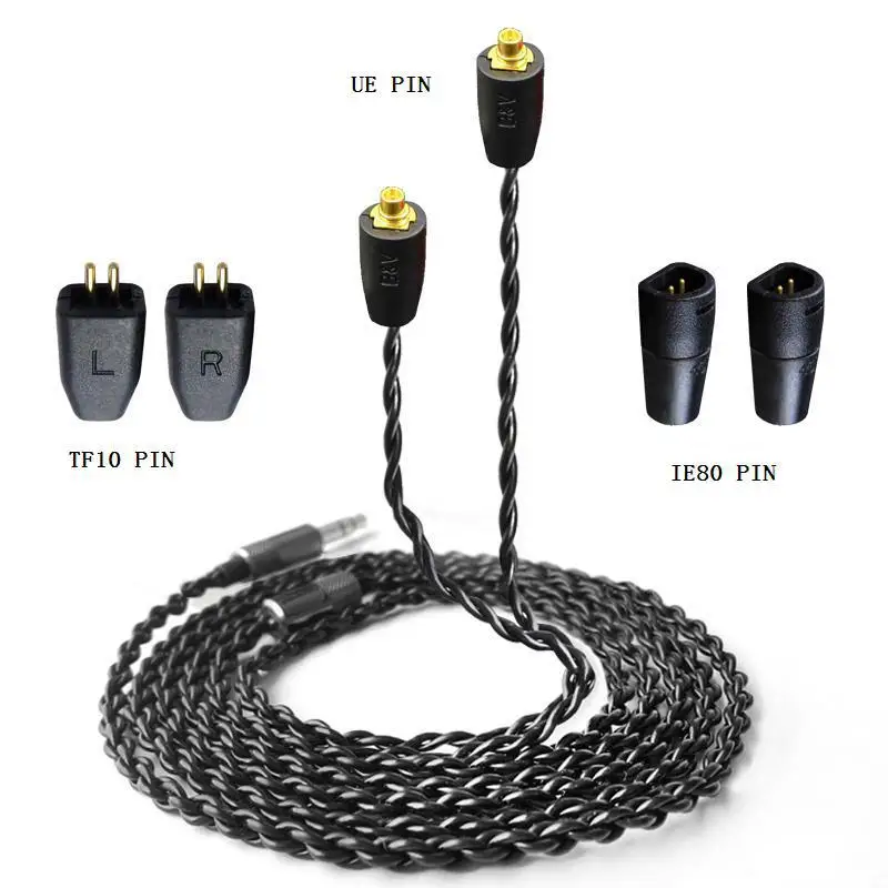 

DIY earphone upgrade wire IE80/TF/UE PIN Single crystal copper