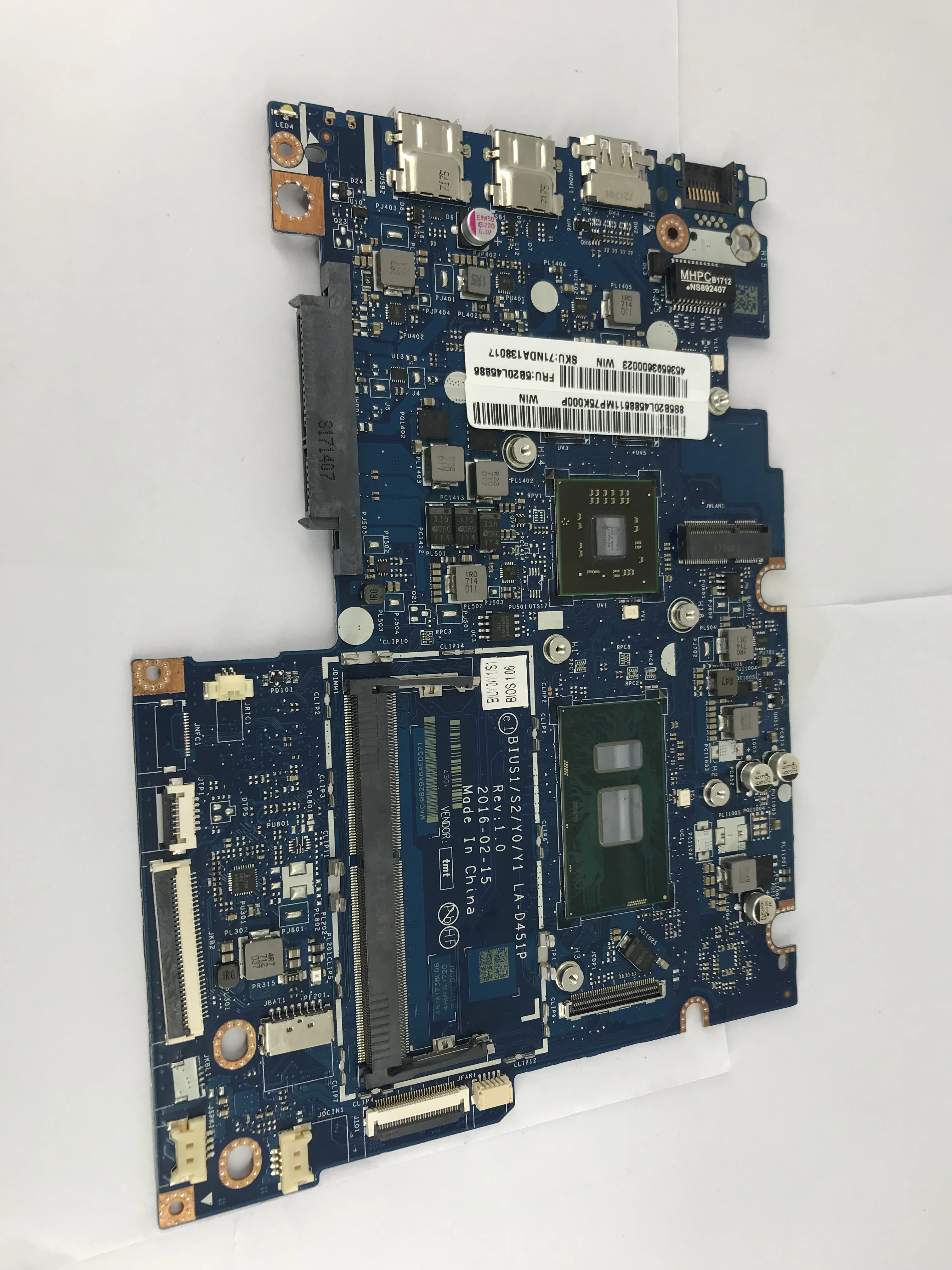 5B20L45854 для Lenovo Yoga 510-15ISK Flex 4-1570 материнская плата ноутбука BIUS1/S2/Y0/Y1 LA-D451P SR2EZ I7-6500U DDR4