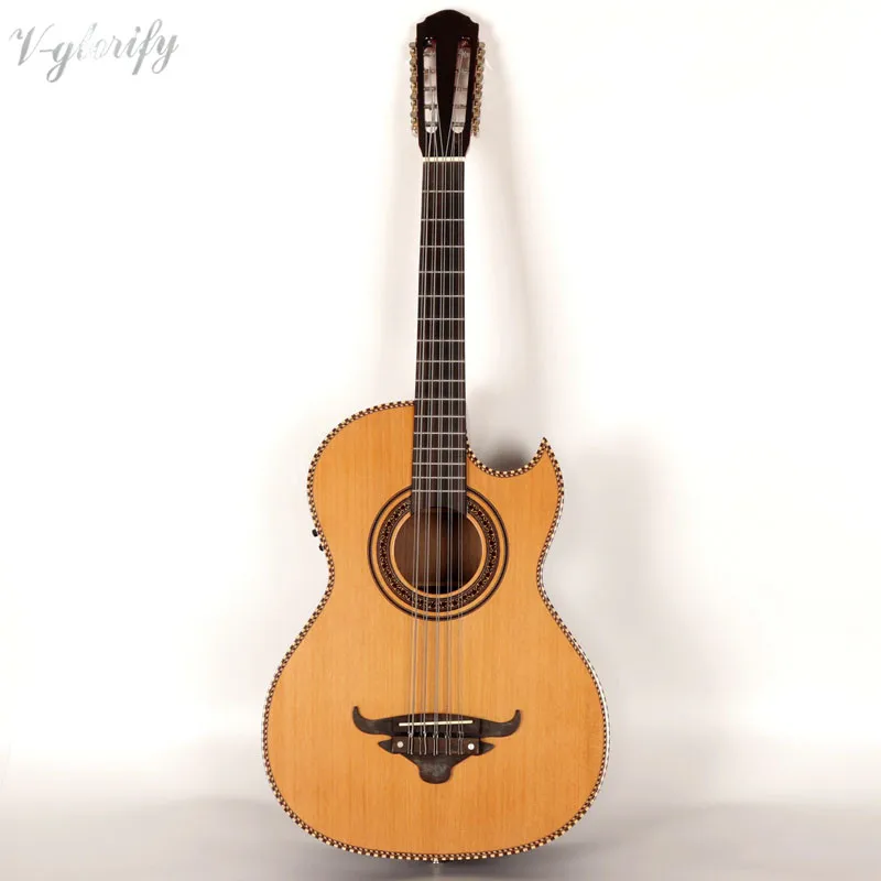 

39inch 10 string electric acoustic guitar with tuner function EQ natural color