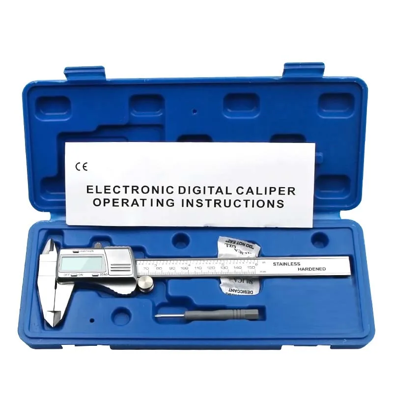Silver Caliper box Измерительный инструмент из нержавеющей стали цифровой штангенциркуль " 0-150 мм измерительный инструмент штангенциркуль - Цвет: Silver Caliper box