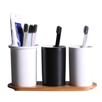 

Creative Toothbrush Holder Cup Toothpaste Storage Box High Quality Luxury Printing Ceramic Material Wash Cup 16