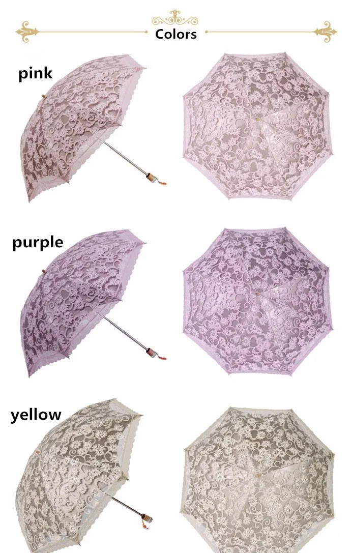 Парадный Элегантный женский кружевной зонтик с вышивкой, летние солнечные и дождливые зонты для девочек, портативный зонтик, mujer parapluie