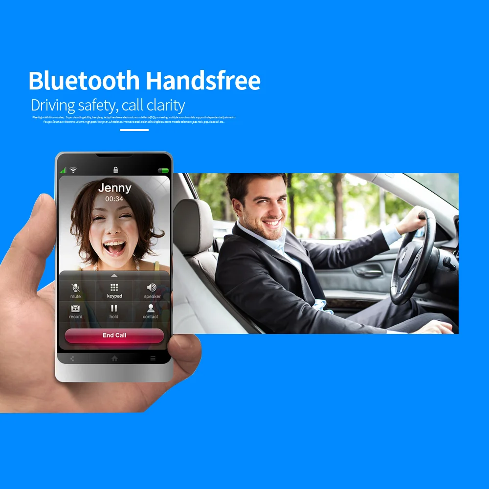 Best LaBo 2 DIN 6.95 Inch HD In Dash Car Touch Screen Bluetooth Stereo MP4 MP5 Hands Free HD 1080P Rear View Camera Car Radio Player 6