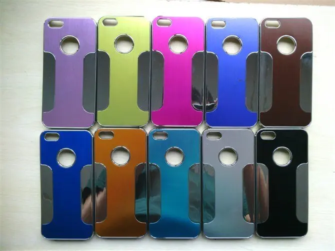 For Apple iPhone 5 5G brushed aluminum metal case UV Electroplating Brushed Metal Case for |