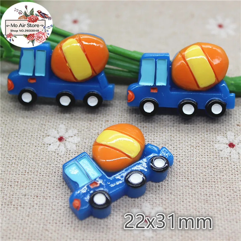 

10pcs tank car Cartoon car Cabochon Art Supply Decoration Phone Charm hair bow center 22x31mm