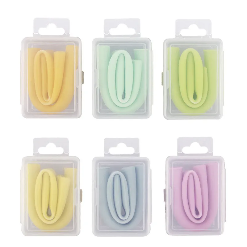 크리 에이 티브 2019 foldable 빨 대 휴대용 재사용 식품 학년 실리콘 마시는 접을 수있는 구부러진 빨 대 상자 빨 # jn-에서빨대부터 홈 & 가든 의 AliExpress 