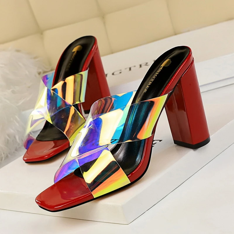 

Adult 2019 Women Shoes Square Heel Sandals Fashion Party Wedding Casual Shoes Woman Comfort Quality PU Leather Summer Sandals