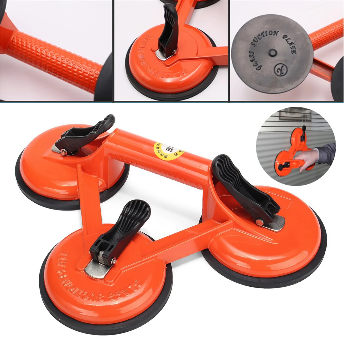 Aluminum Alloy Vacuum Suction Plate Lifter Heavy 3 Suction Cup Triple