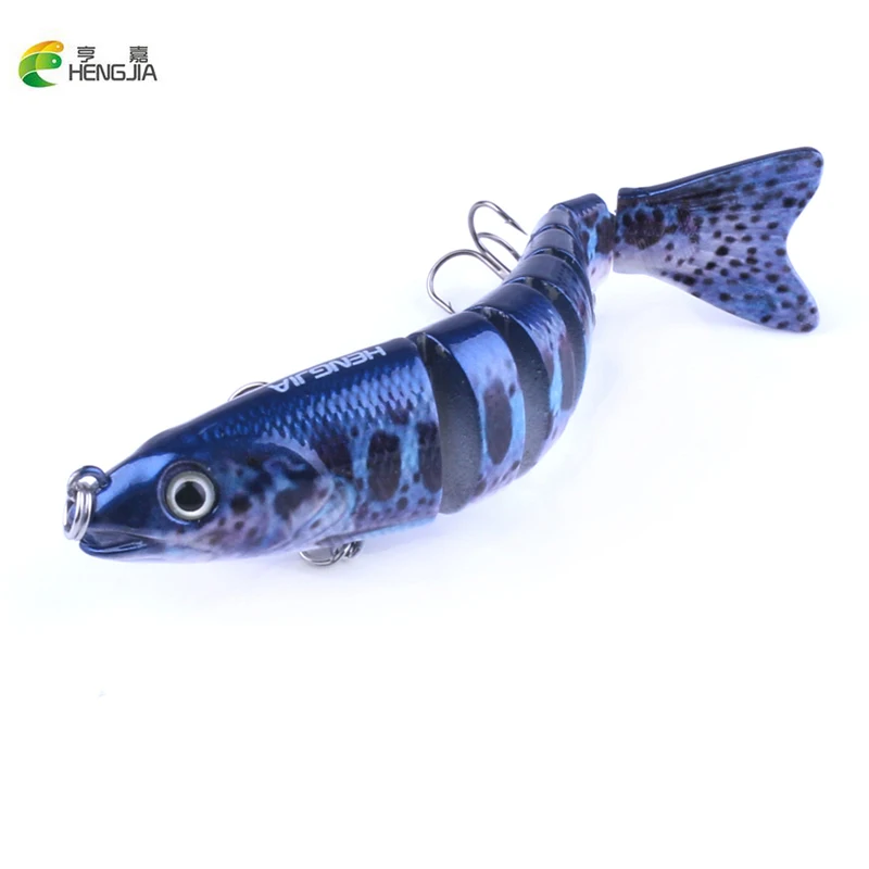  HENGJIA 1 PCS 12.7cm 18g Lifelike 8 Segements Pike Fishing Lure Swim Crank Hard Bait Fishing Treble