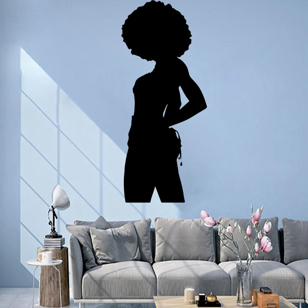 

Cute Personality Girl Wall Stickers Modern Interior Art Wall DecorFor Living Room Bedroom Decoration Decal Creative Stickers