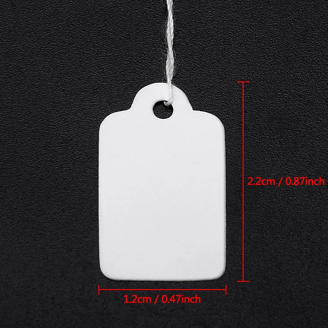 500pcs Price Label Tags String Tie Watch Jewelry Display Merchandise Price Label Paper Cards Rectangular Blank Price Tag