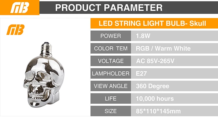 Светодиодный светильник-гирлянда, RGB, медный, Шелковый, светодиодный, лампочки, Череп, AC 110 В, 220 В, украшение на Хэллоуин, Рождество, E27, светодиодный светильник для дома, кафе, бара