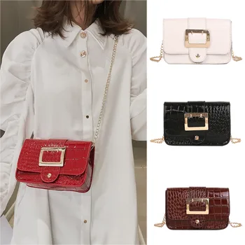 

Women Bag Fashion Patent Leather Chain Pin Buckle Stone Pattern Messenger taschen women bolsa masculina sac femme bolso mujer