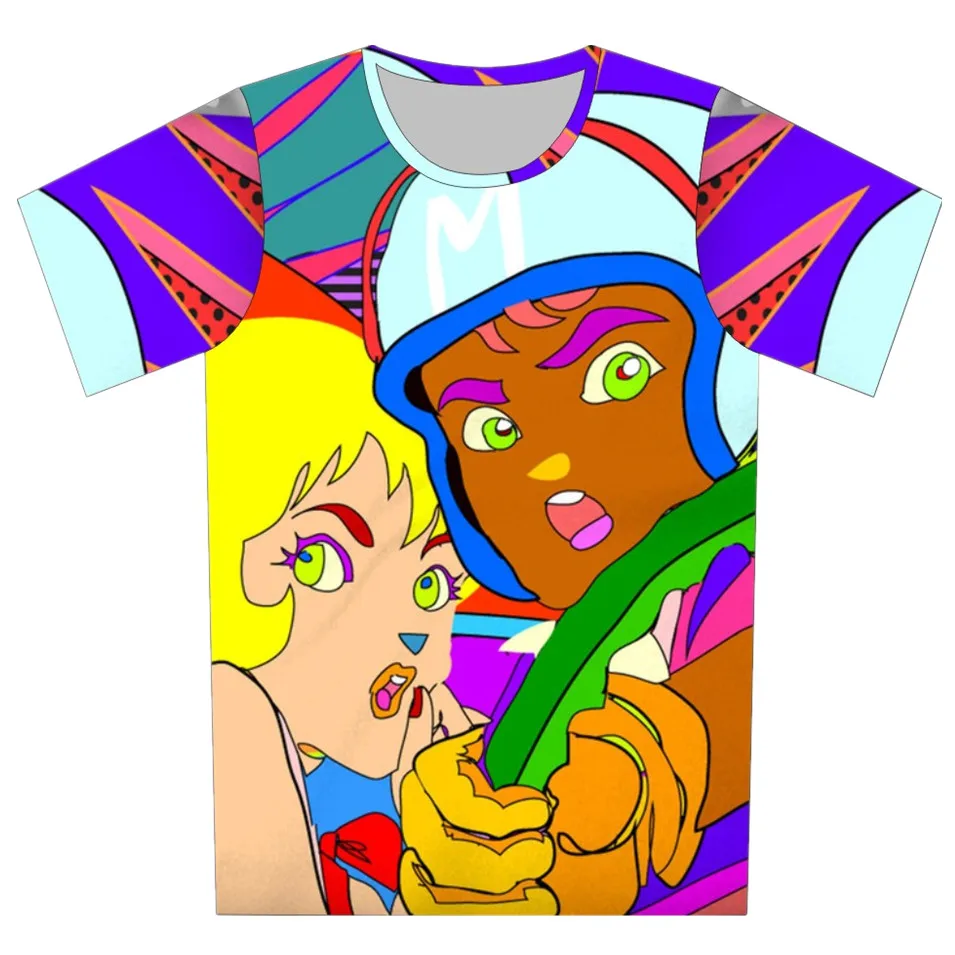 Для мальчиков и девочек, 3D футболка классная лето для мальчиков и девочек; модный принт детская Повседневное футболка для мальчиков из полиэстера для мальчиков короткий рукав футболки - Цвет: as picture shown