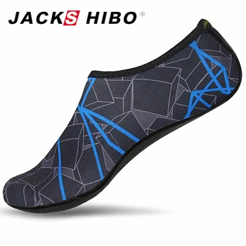 JACKSHIBO-Zapatos de agua para hombres, calzado para la playa y el verano, coloridos a rayas, de talla grande