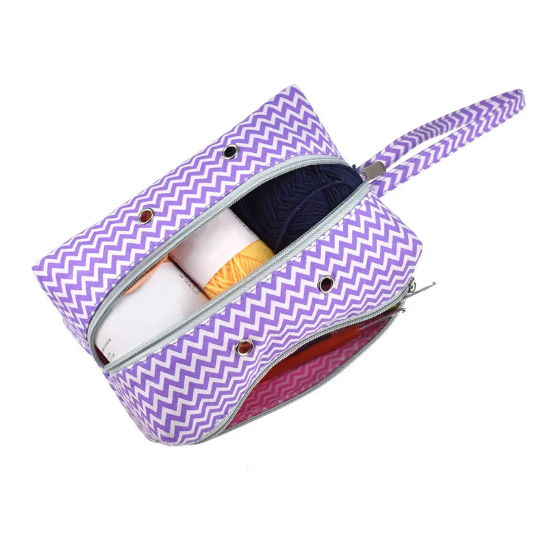 Сумка для хранения вязаных крючков из пряжи, вязаная сумка для хранения, прочная многофункциональная хлопковая трикотажная шерстяная связанная крючком сумка