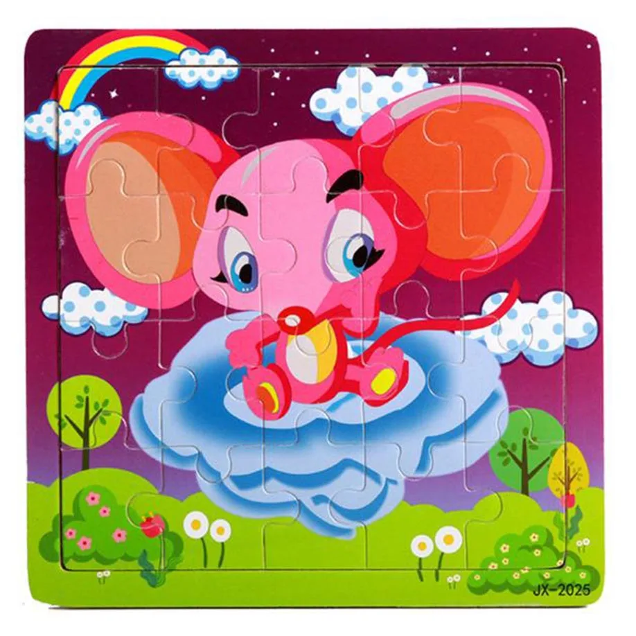 MUQGEW Multicolor Jigsaw Wooden Learning Puzzle Children