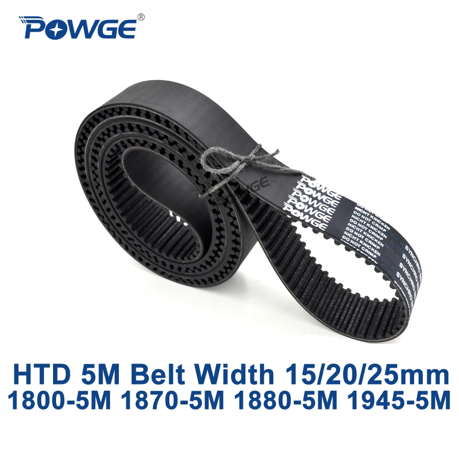 Синхронный ремень синхронизации POWGE HTD 5M C = 1800/1870/1880/1945 ширина 15/20/25 мм зубы 360 374 376 389