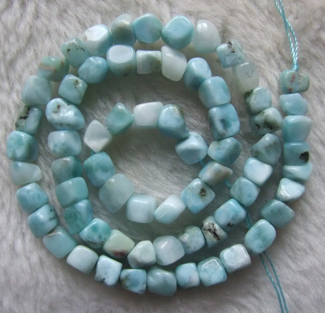 

5-6mm Natural Blue Larimar Freeform Loose Beads 16Inch