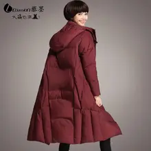 Размер M~ 3XL, женские брендовые парки, длинные толстые куртки на утином пуху с капюшоном, зимняя Свободная Женская верхняя одежда, пальто с широкой талией