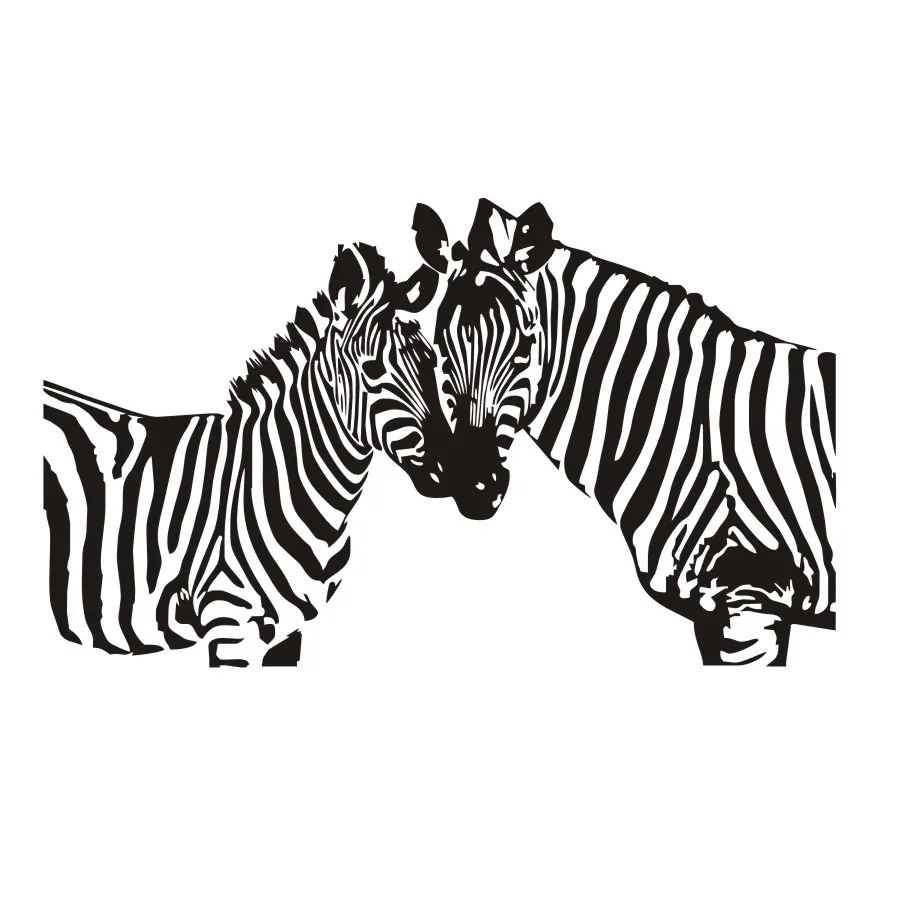 Buy Two Zebras Silhouette Wall Stickers For Kids Rooms