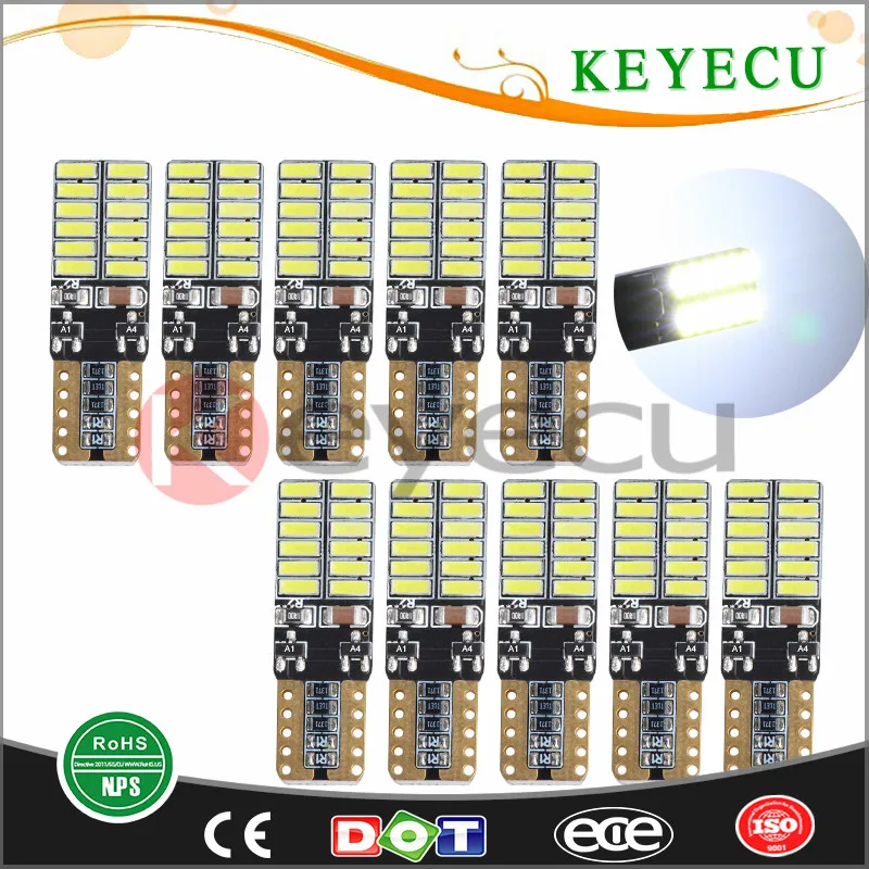 Keyecu 20X 4014 24 SMD T10 W5W 2825 168 светодиодные лампы с клиновидным цоколем без ошибок CanBus