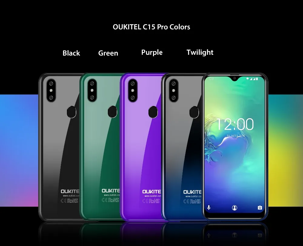 OUKITEL C15 Pro 6,0 HD дюймов 2 ГБ 16 ГБ Android 9,0 мобильный телефон MT6761 отпечаток пальца лица ID 4G LTE смартфон Капля воды экран