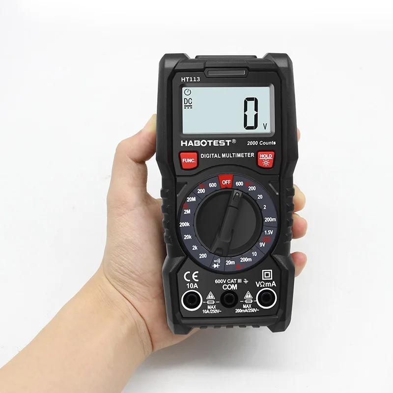 

HABOTEST HT830L Digital Multimeter 2000 Counts Portable Multi Meter Voltmeter Ammeter Ohmmeter Voltage Current Meter Diode Teste