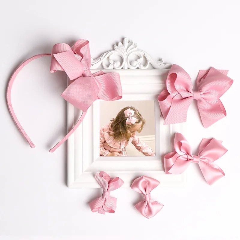 

Girls Hairpin Headband 5pcs Set Threaded Satin Bow Hair Accessories for Girls Solid Hair Clips Hairband Gift Set Kids Toddler