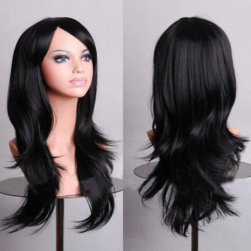 Soowee 70 см вьющиеся длинные синие косплей парик синтетические волосы розовый черный парики для афроамериканцев женщин поддельные шиньоны