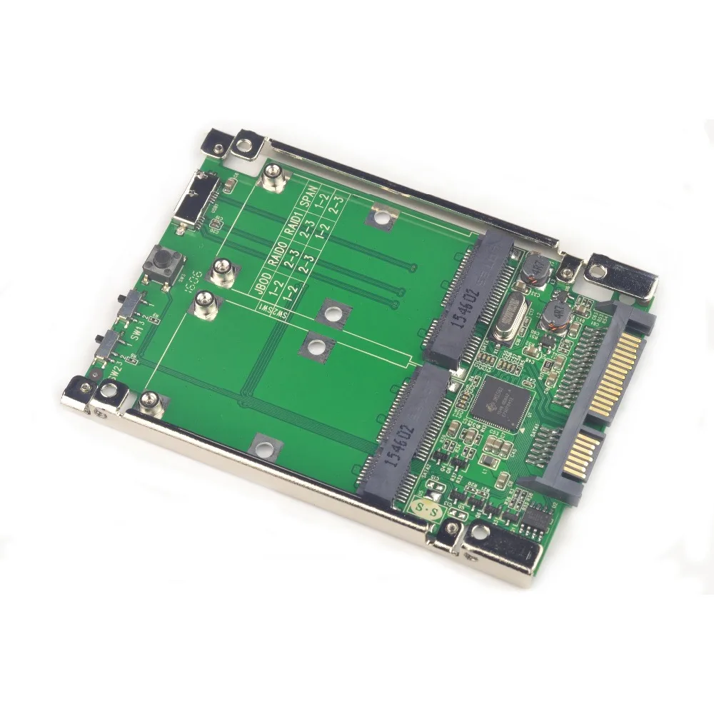 

SATA 6G/ USB3.0 to 2x mSATA Adapter Raid Card w/ USB 3.0 Micro B Interface Cable