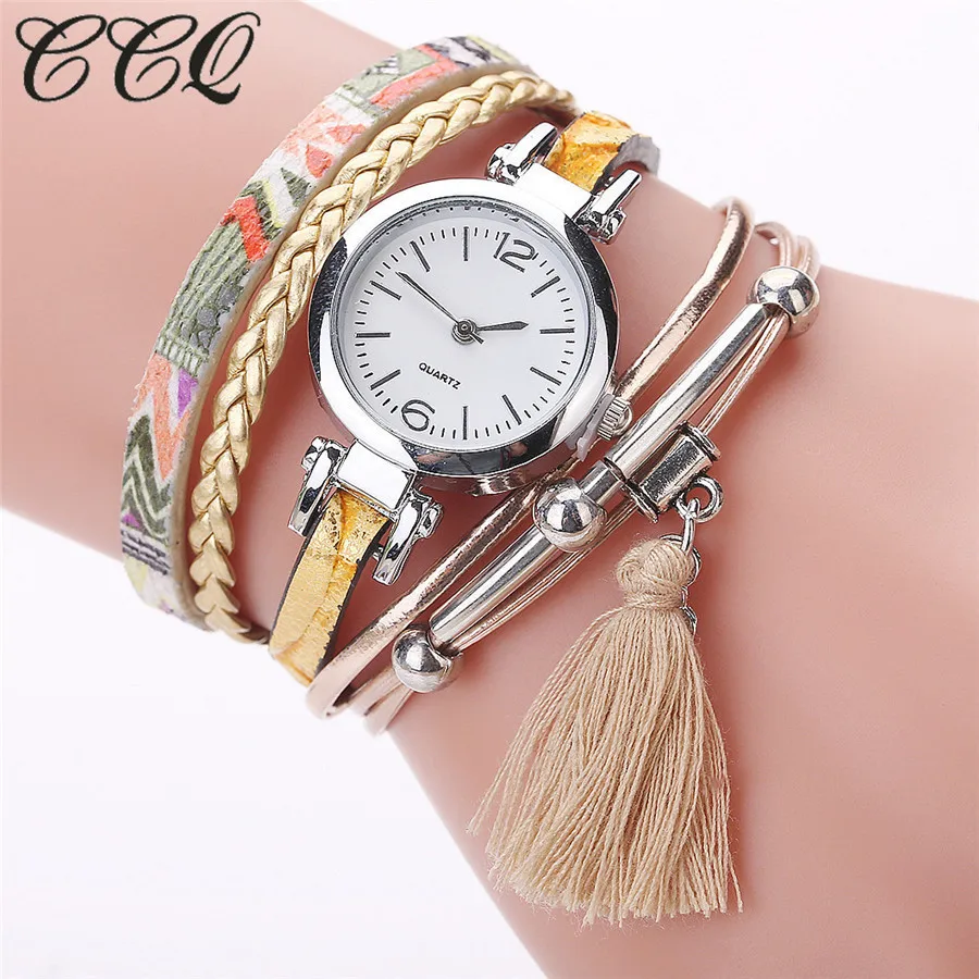 CCQ модные высококачественные популярные часы для женщин и девушек Аналоговые кварцевые наручные часы женская одежда браслет часы Reloj pulsera#5/22 - Цвет: E