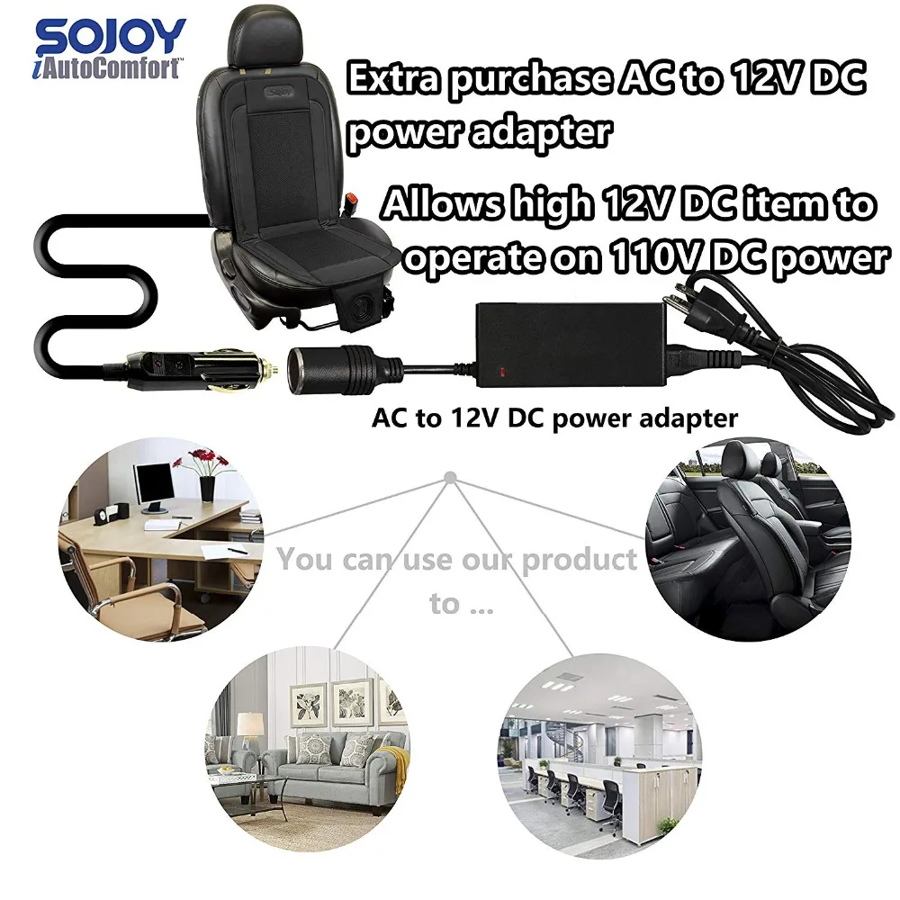 Sojoy охлаждение автомобильного сиденья Подушка 12 V Удобная дышащая подушка