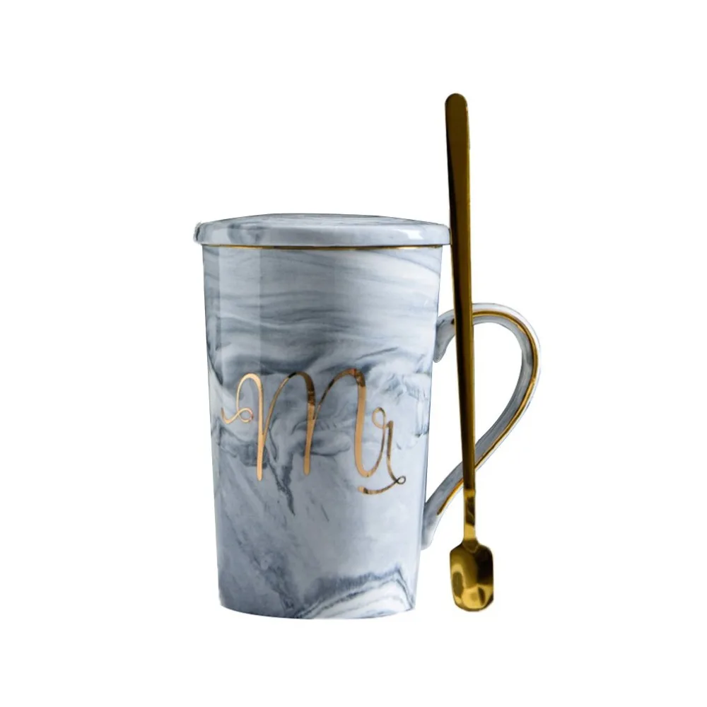 Простой Фламинго керамическая чашка Подарочная коробка набор на заказ с покрытым совком мраморный знак чашка подарок золотая линия