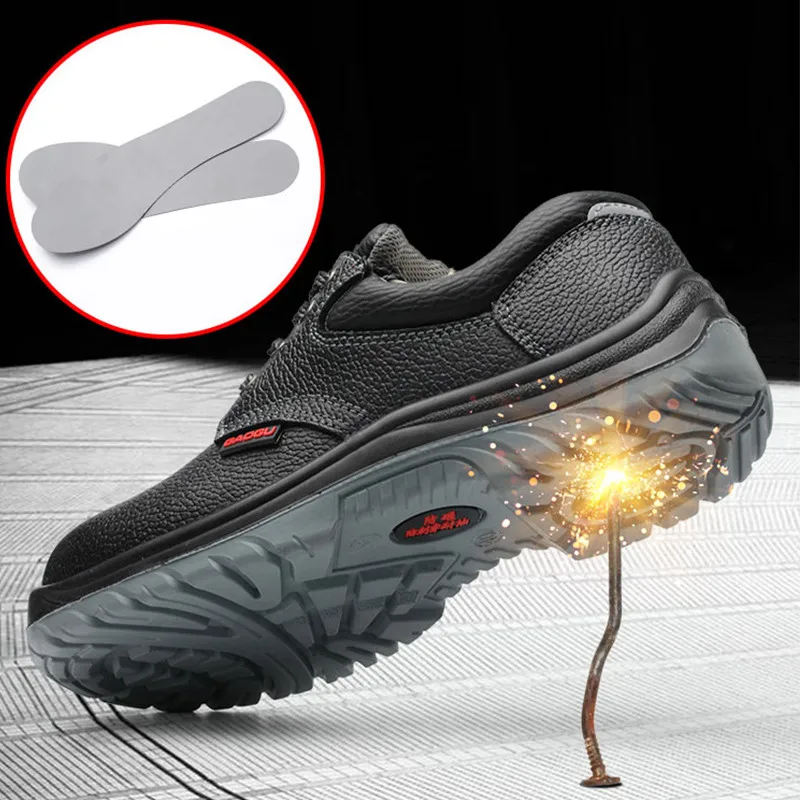 زائد حجم 35-48 للجنسين أحذية أمان الرجال حذاء برقبة للعمل جلدية الصلب اصبع القدم سلامة الأحذية حذاء رجالي الأسود الكاحل حذاء برقبة للعمل PINSV