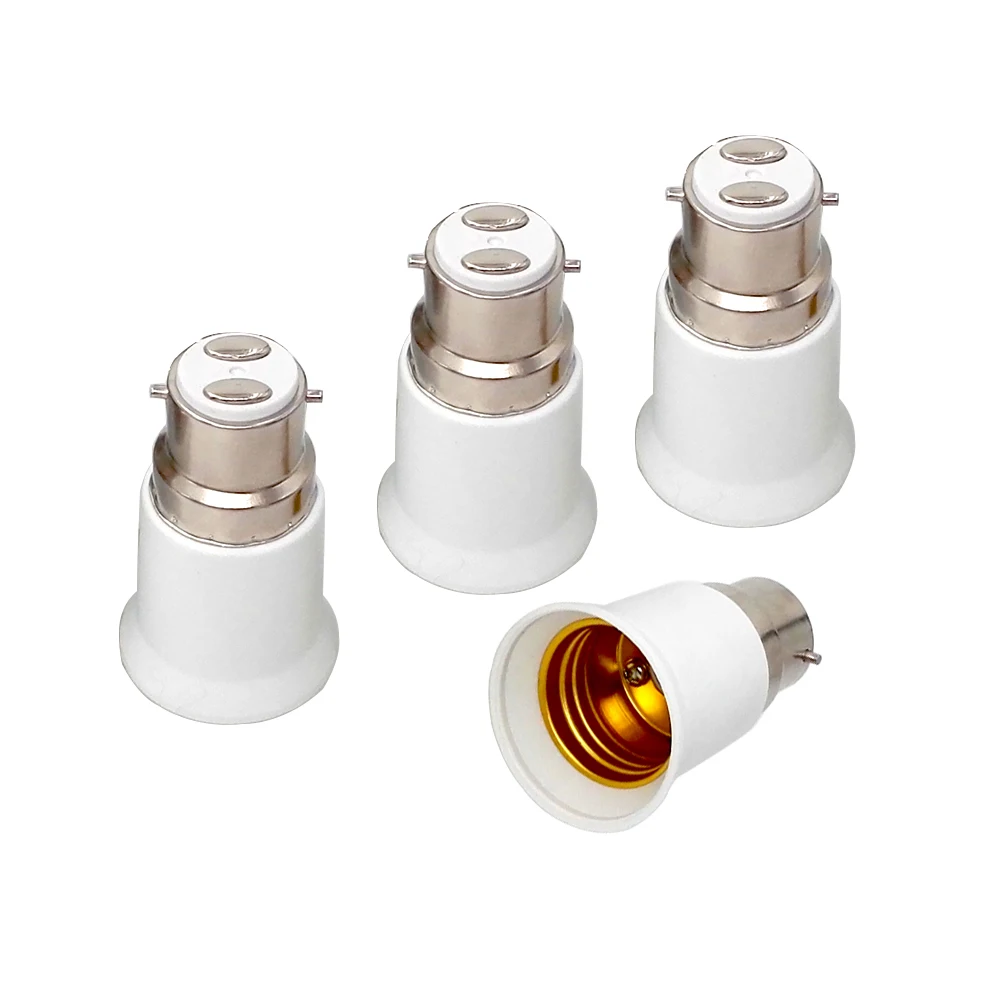 4pcs B22 to E27 adapter cap to Standard Medium Edison Screw