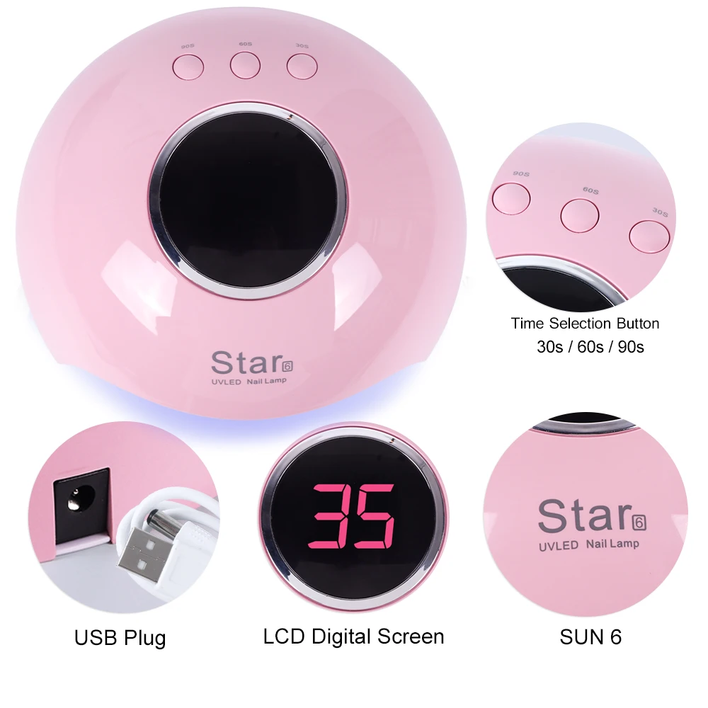 24 Вт Светодиодная УФ-лампа для ногтей USB Сушилка для ногтей набор отверждения всех гель-лаков сушка от солнца автоматический датчик таймер лампы Маникюрный Инструмент TRStar6