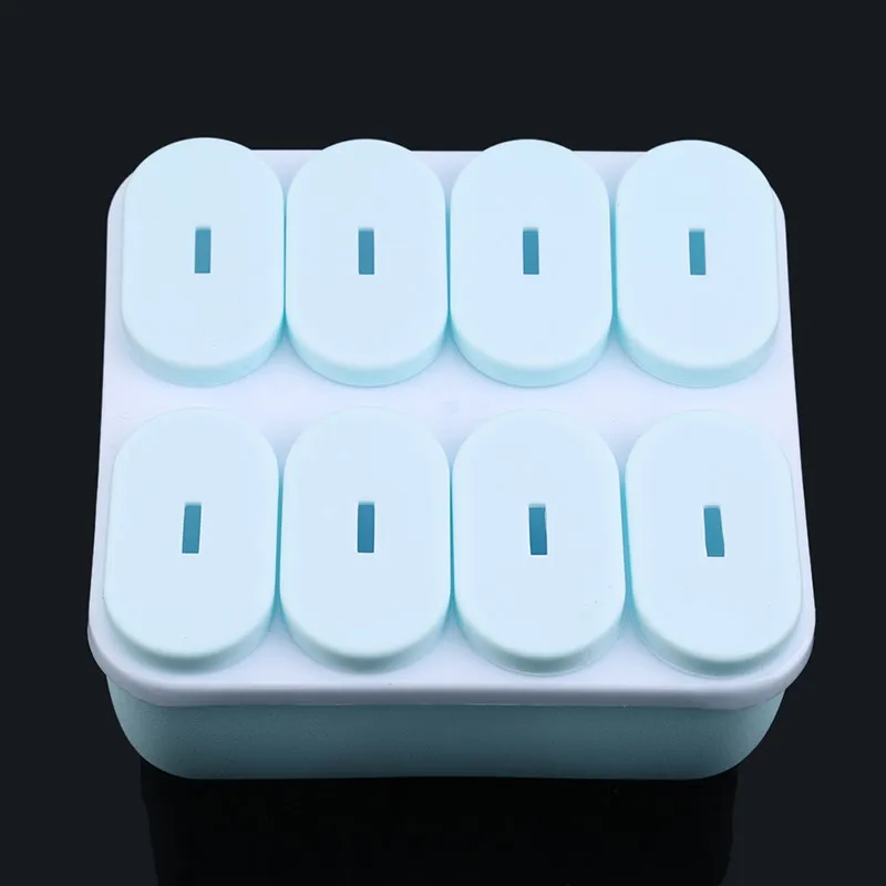 Square blue DIY пластиковые формы для мороженого, замороженное мороженое, комбинация, форма для мороженого, ледяной куб, крутой круглый квадратный ледяной поп, силиконовая форма - Цвет: Square blue