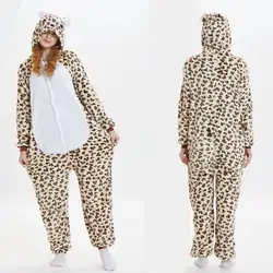 Взрослых унисекс leopard животных пижамы onesies kigurumi ползунки Забавный костюм onepiece Бесплатная доставка