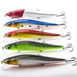 HiUmi 5 шт. Минноу Crankbait Жесткий Bait 5 цветов плотно Колебание Медленный плавающей Джеркбейт Высокое качество ABS модель 14 см 23 г рыболовные