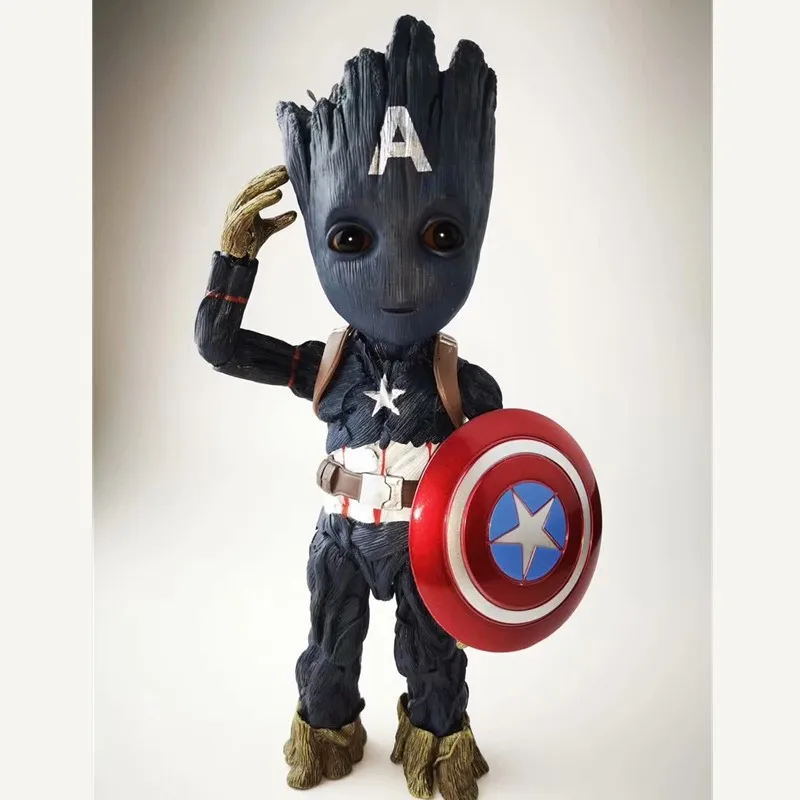

10Inches Hero Model Baby Tree Man Cosplay Captain America Movable joints PVC Action Figure Collectible Model Toy D97