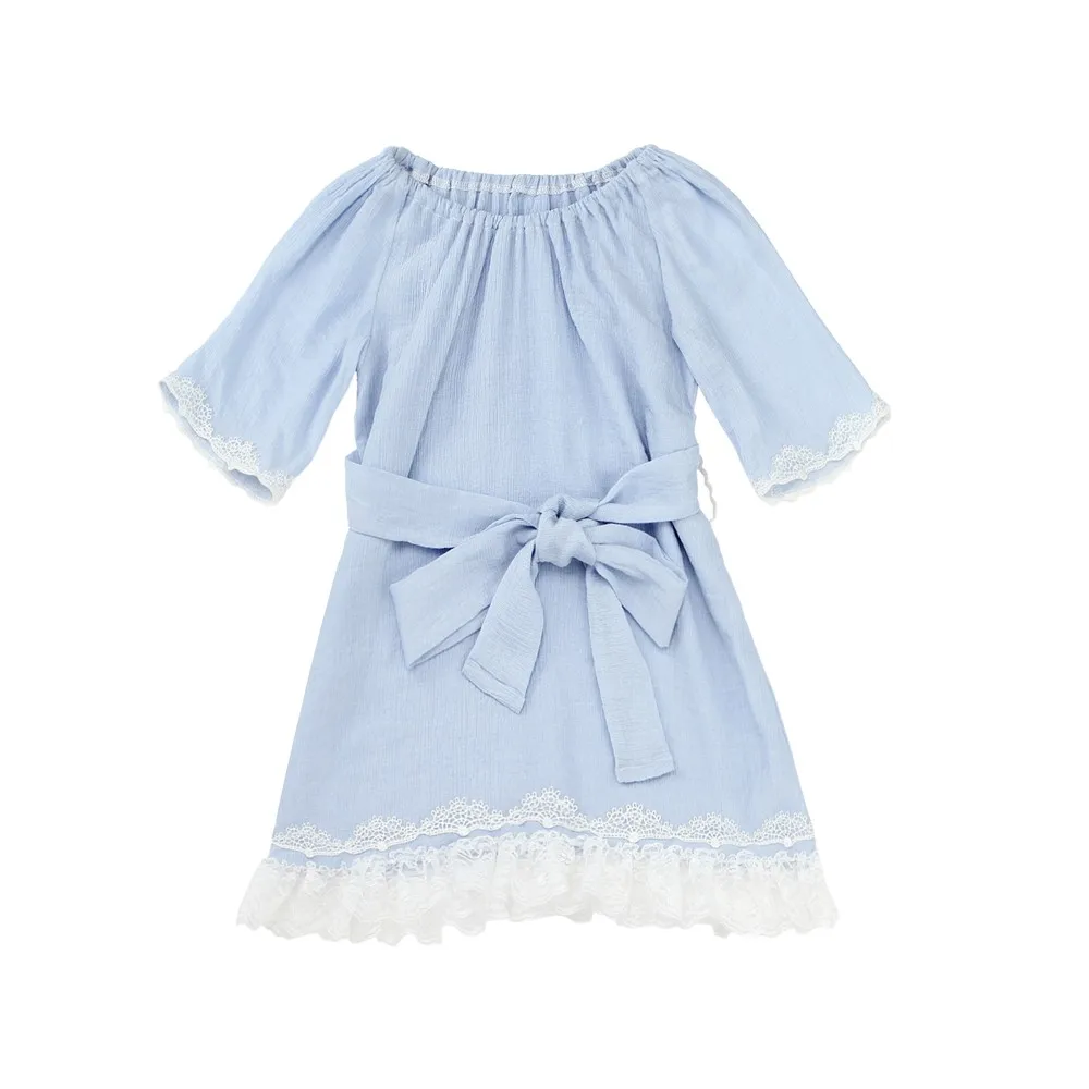 

flofallzique Spring and Autumn Round Neck Lace Comfortable Clothes for Infant Girl Princess Dresses1-8Yrs